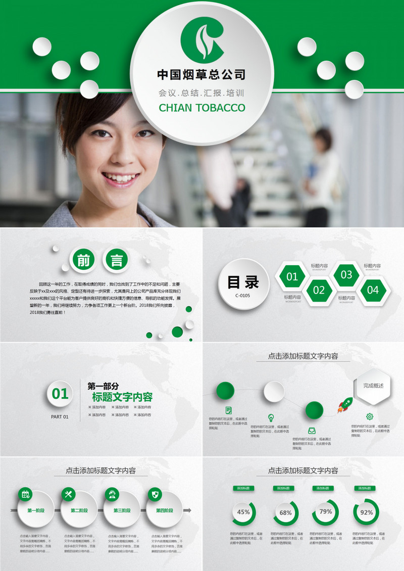中国烟草总公司工作总结汇报业绩数据PPT模板