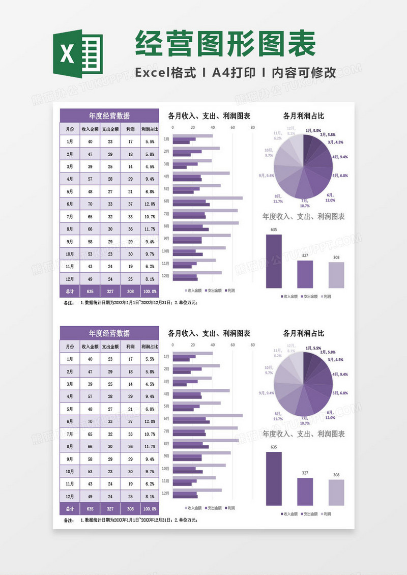 年度经营图形图表Excel模板
