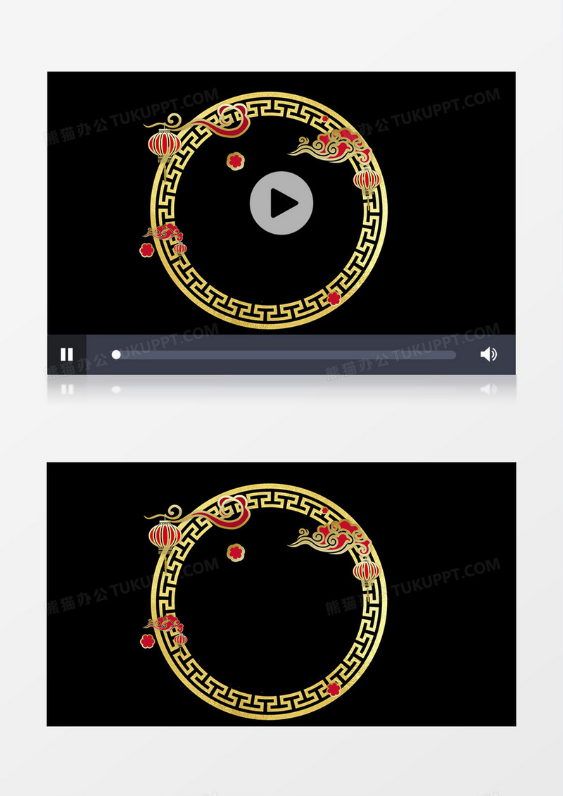 金色喜庆春节动态元素视频素材含透明通道