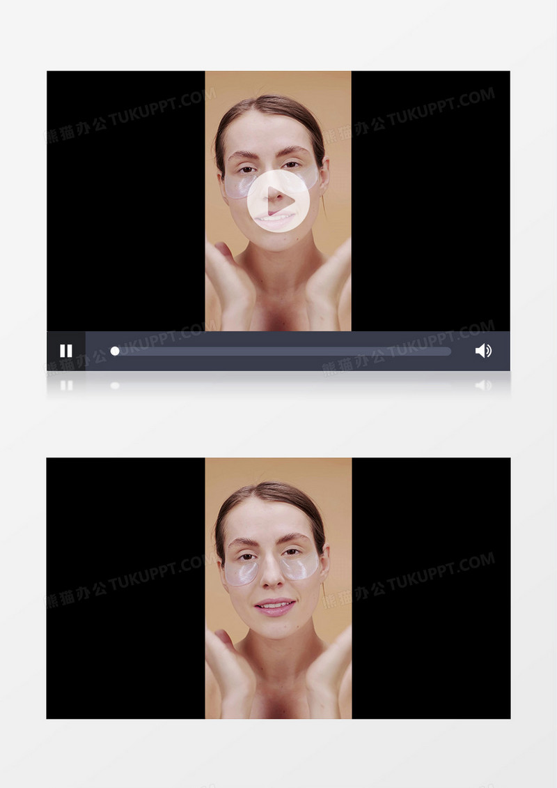 美女在脸上贴上透明的眼膜实拍视频素材
