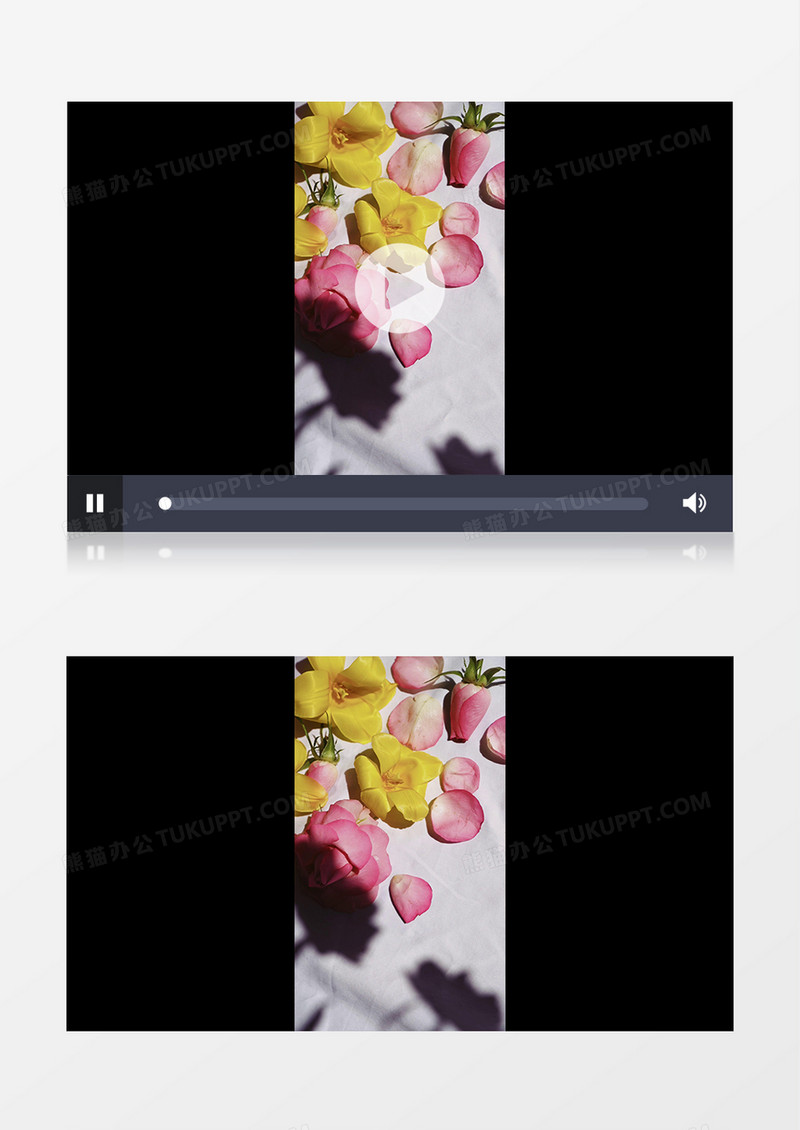 在阳光下的黄色和粉色花朵实拍竖版视频素材