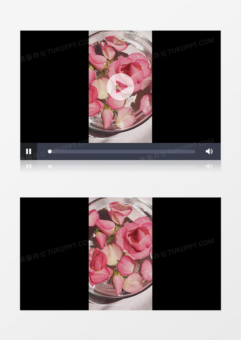 在水中不断摇晃的粉色花苞和花瓣实拍竖版视频素材