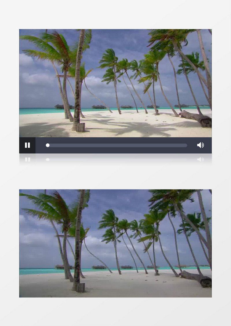 高清实拍椰树沙滩有音乐背景视频（有音乐）