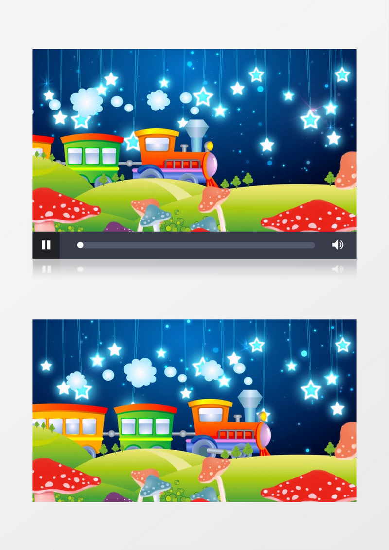 儿童节卡通火车星星背景视频（有音乐）