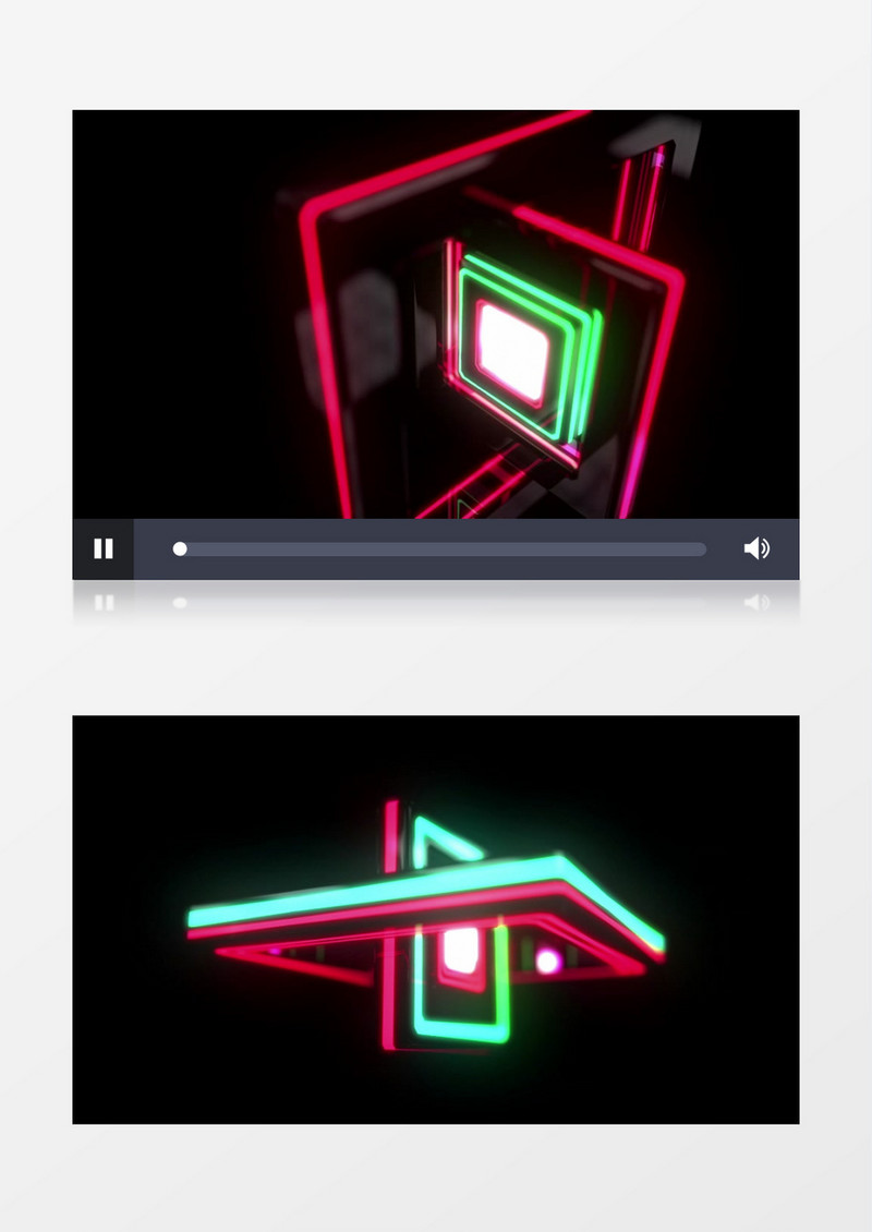 三维几何红绿光线酒吧夜店视频素材(有音乐)