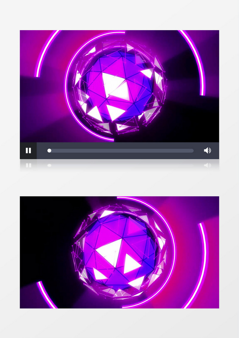 彩色三维三角圆球光点动感视频素材(有音乐)