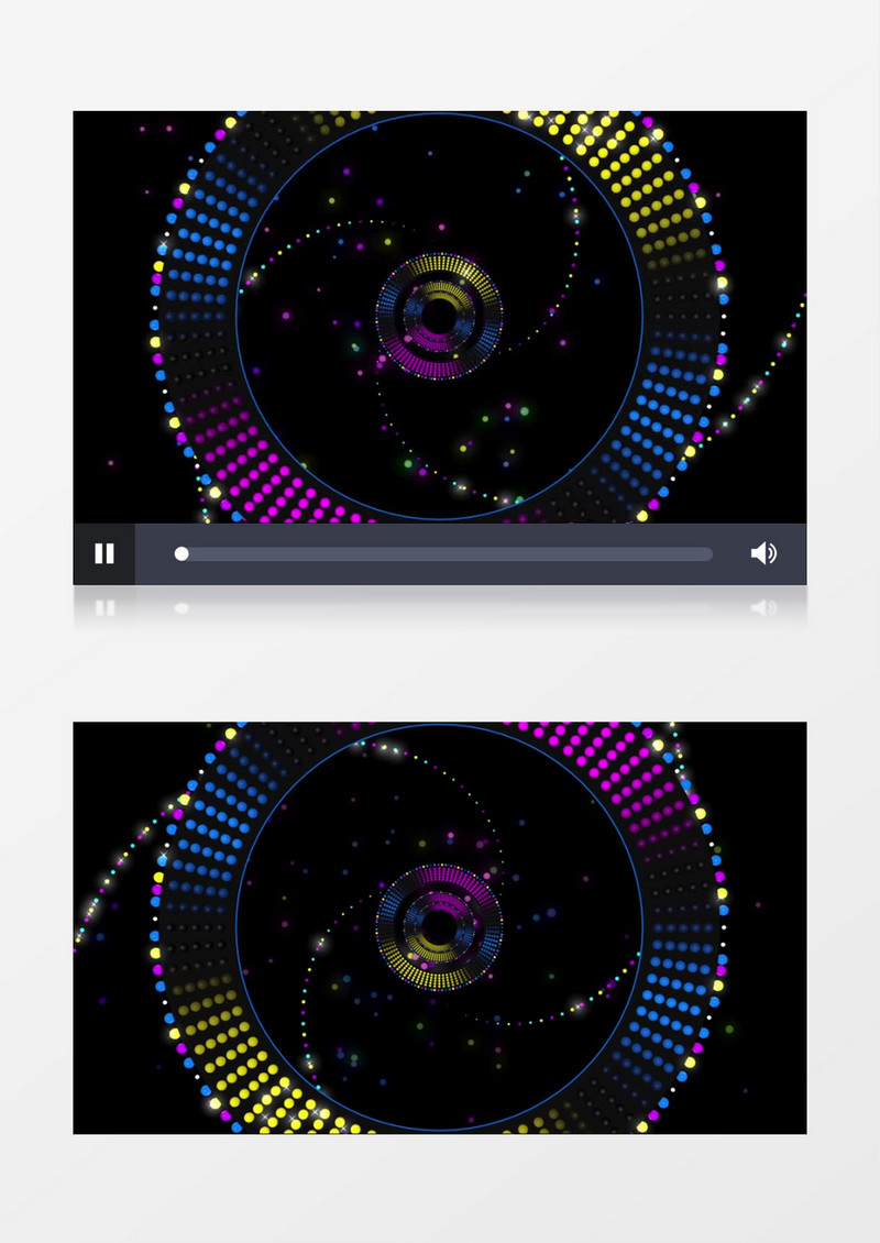 多彩圆环粒子星际穿梭动态视频素材(有音乐)