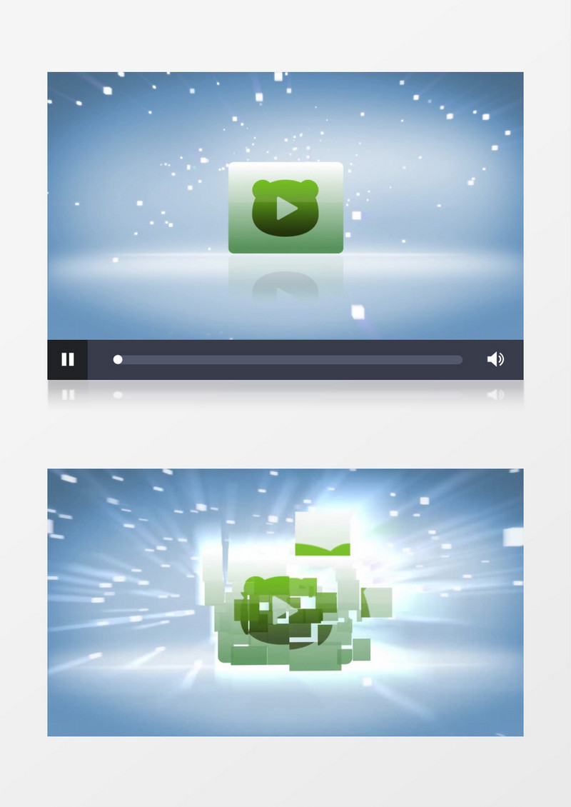 碎片飞行组合logo动画标志AE视频模板