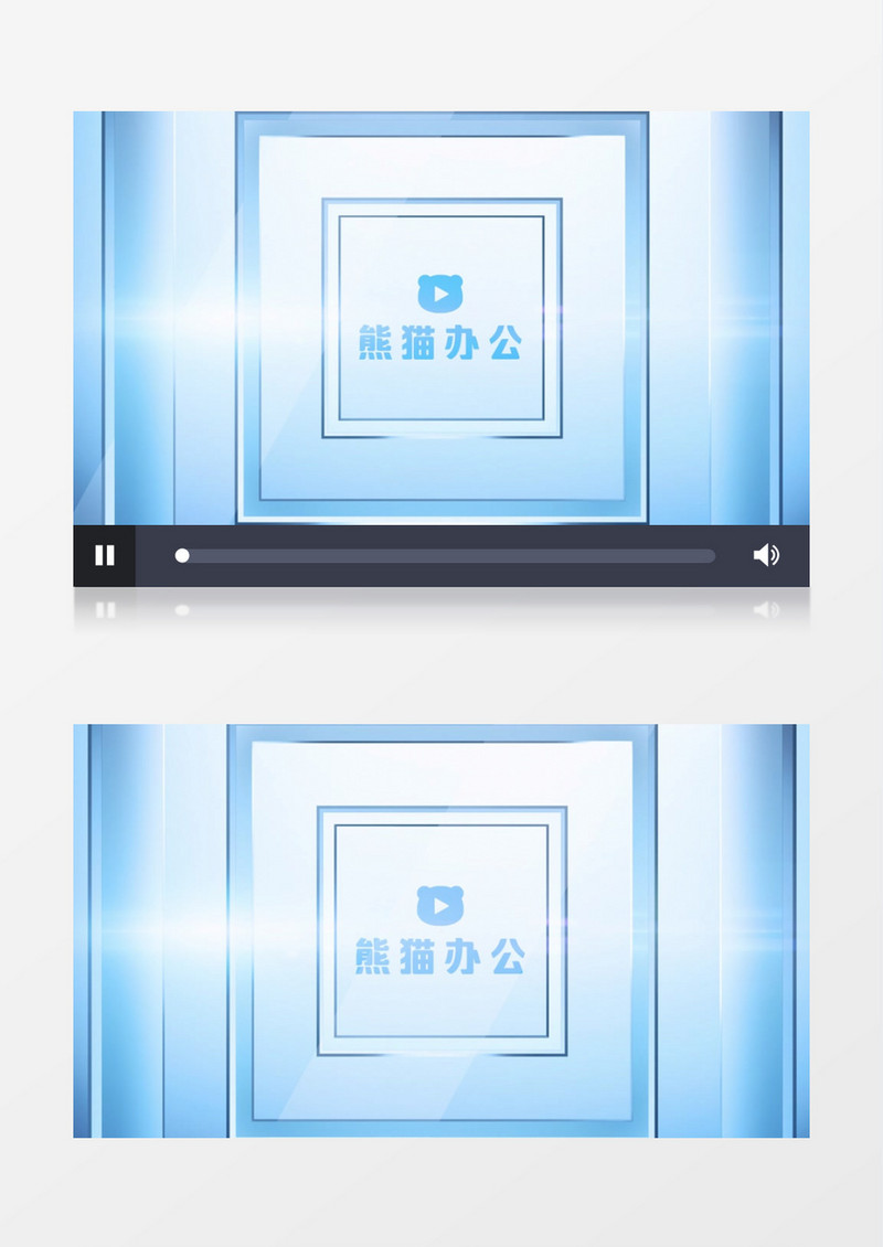 简洁质感连环框转动logo动画AE视频模板