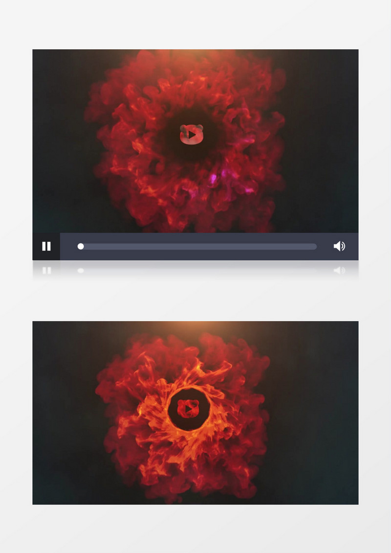 红色震撼烟雾旋转环绕Logo动画AE视频模板