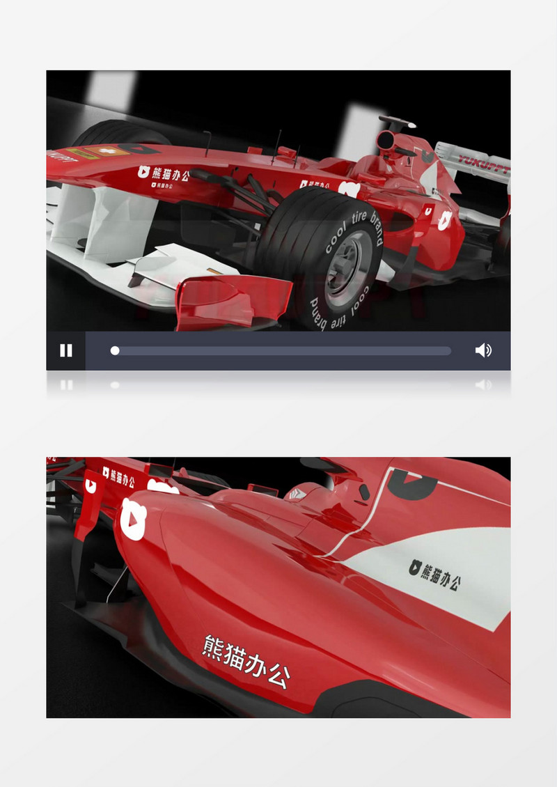 酷炫红色F1赛车车身品牌展示片头ae模板