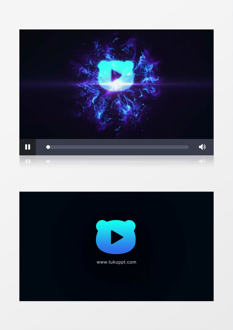 蓝色神秘粒子特效标志展示AE视频模板