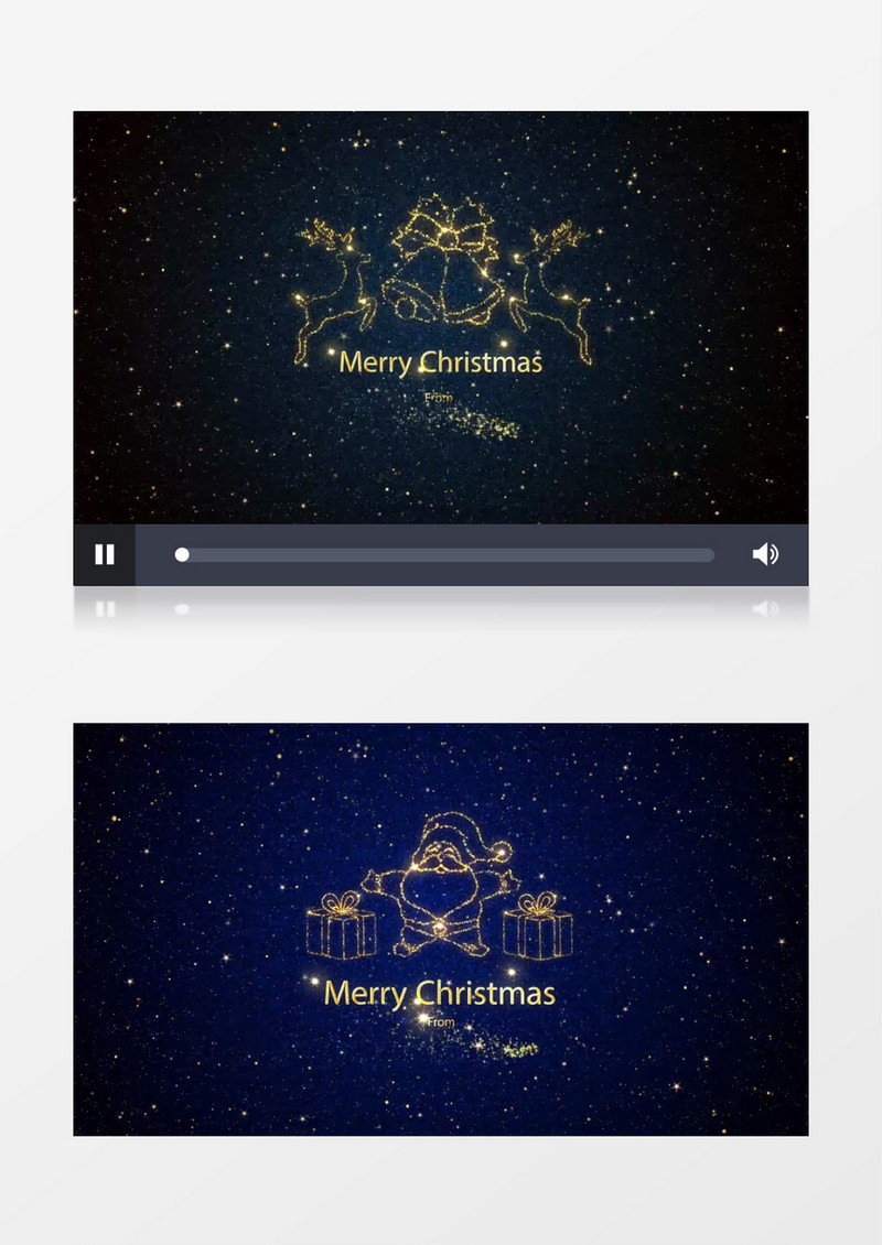金色粒子圣诞节日问候ae视频模板