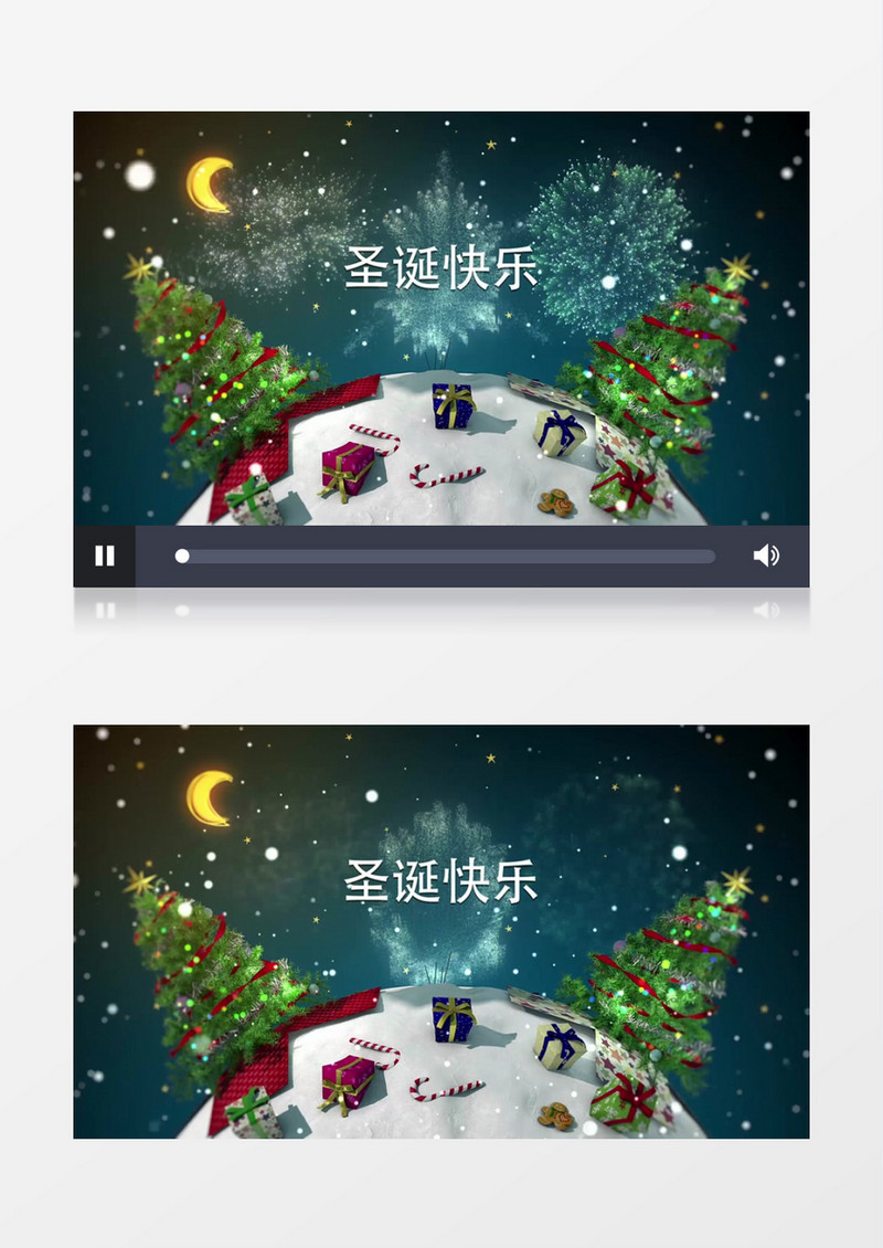 新年圣诞节日卡片ae视频模板