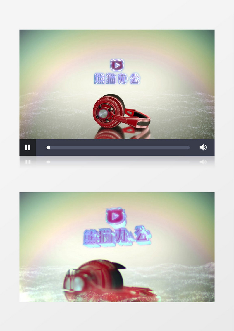 三维耳机Logo文字动画AE视频模板
