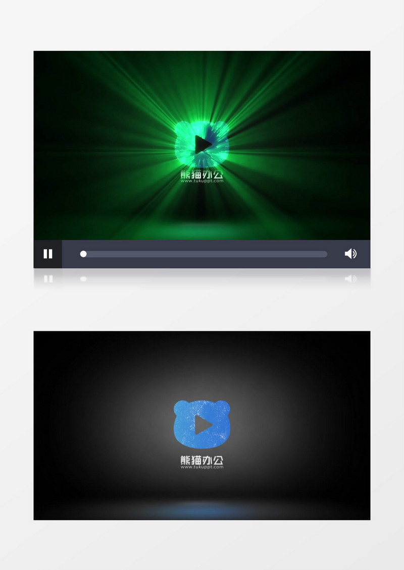 绿色扫光束线logo入场展示ae视频模板