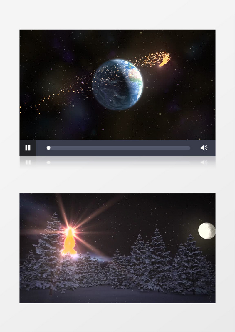 粒子环绕地球圣诞片头ae视频模板