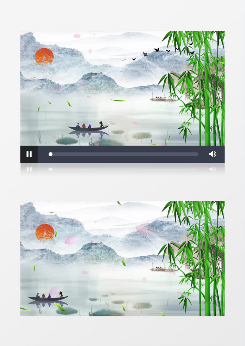水墨山水中国风唯美背景视频ae模板