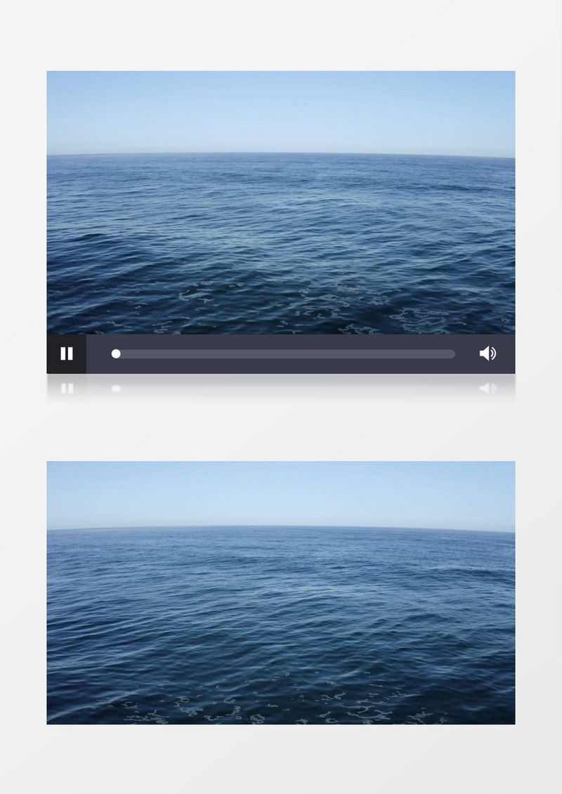 蔚蓝海水天际线航拍实拍视频
