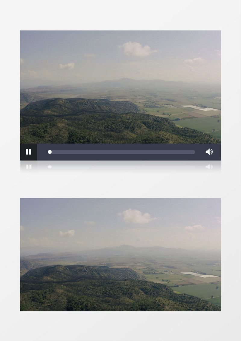 空旷农业山林天际线拉镜头航拍实拍视频
