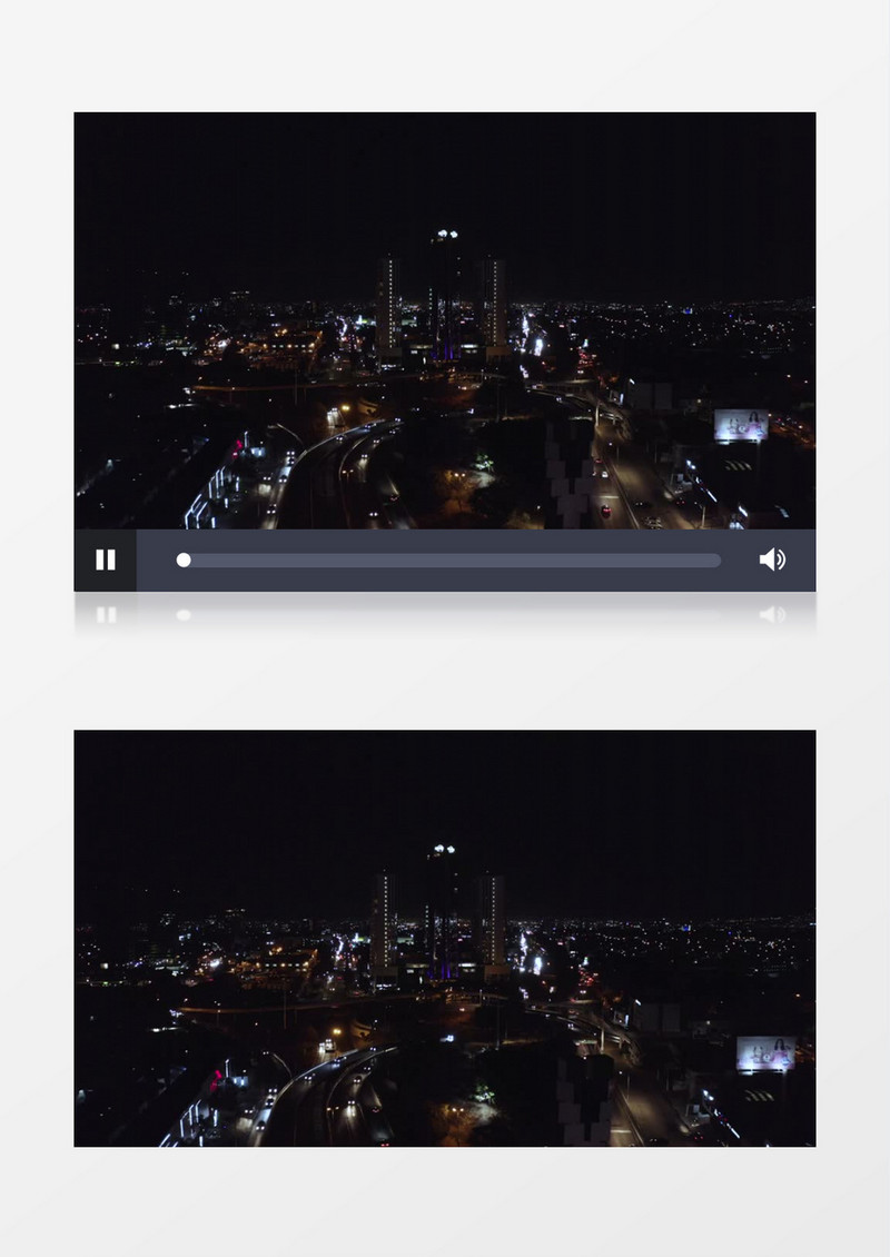 城市夜景航拍推镜头实拍视频