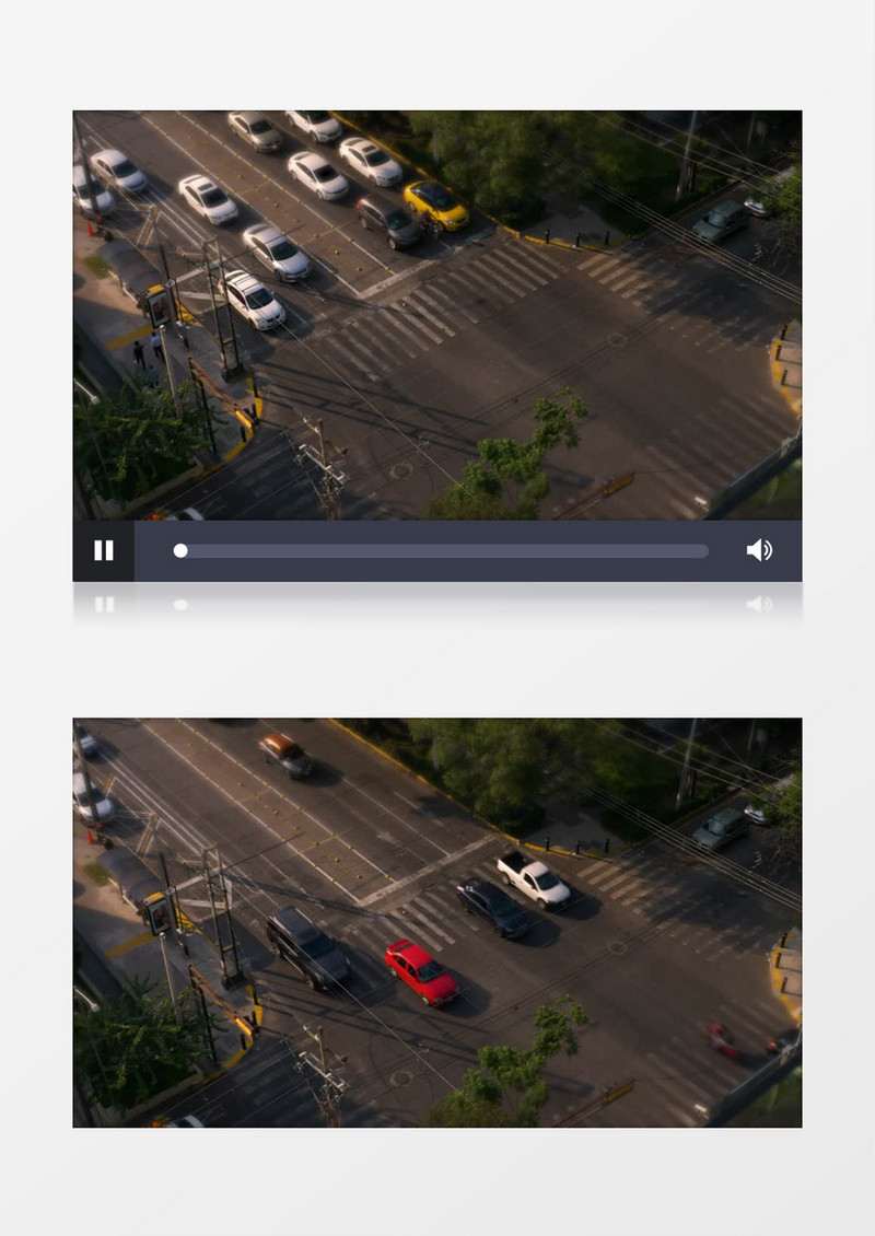有趣城市汽车俯瞰航拍实拍视频