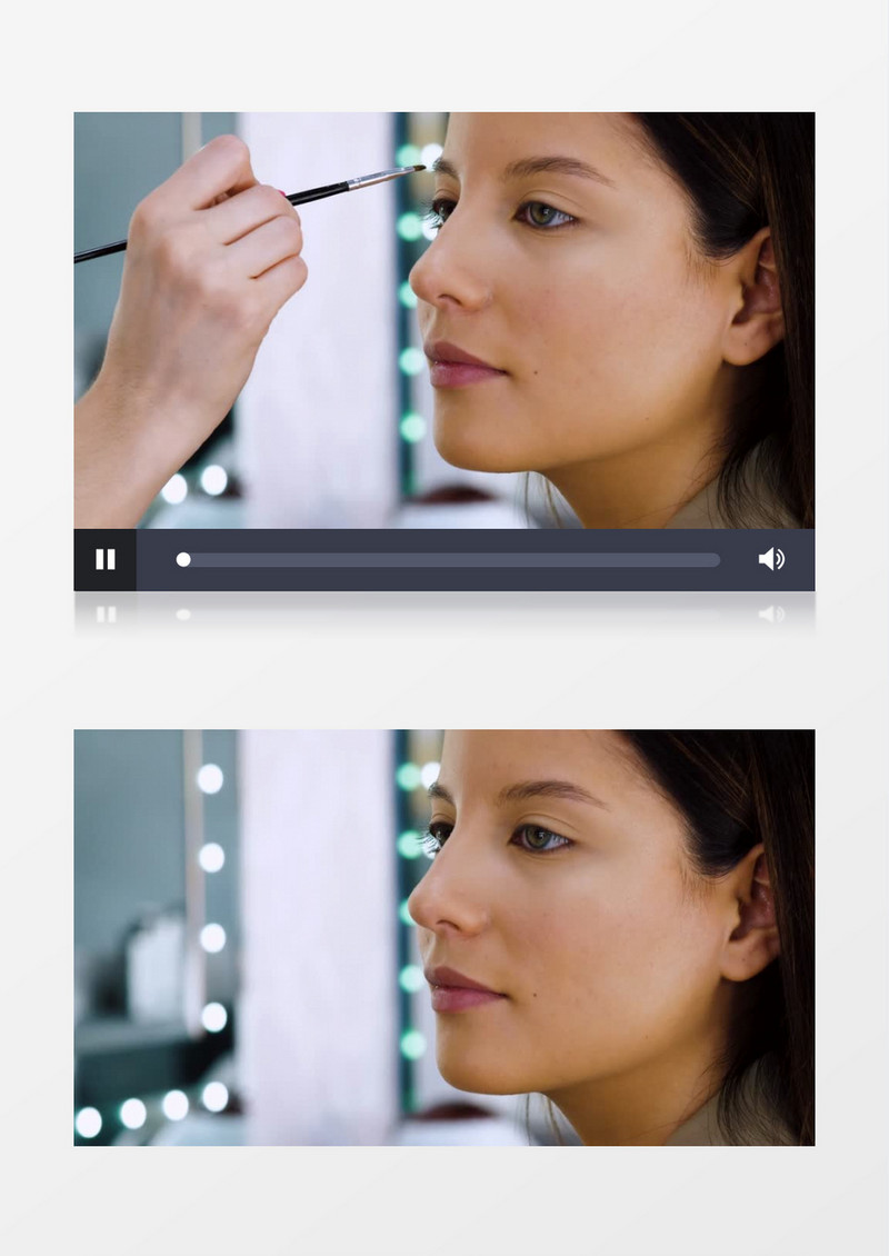 一个女子正在画眉毛实拍视频素材