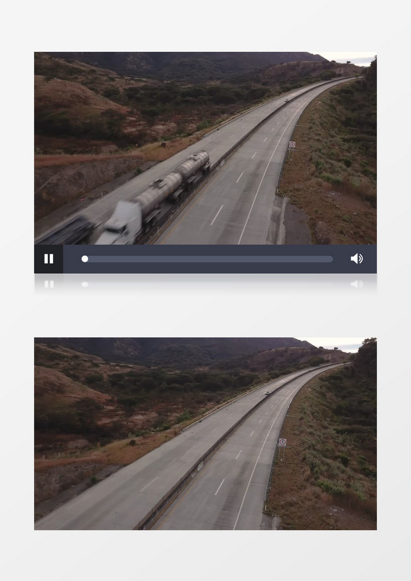 荒野公路汽车天际线展示实拍视频
