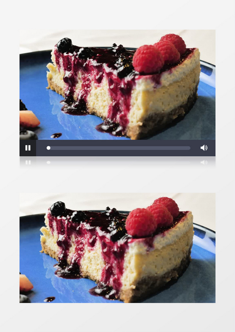 高清拍摄美味芝士蛋糕实拍视频素材