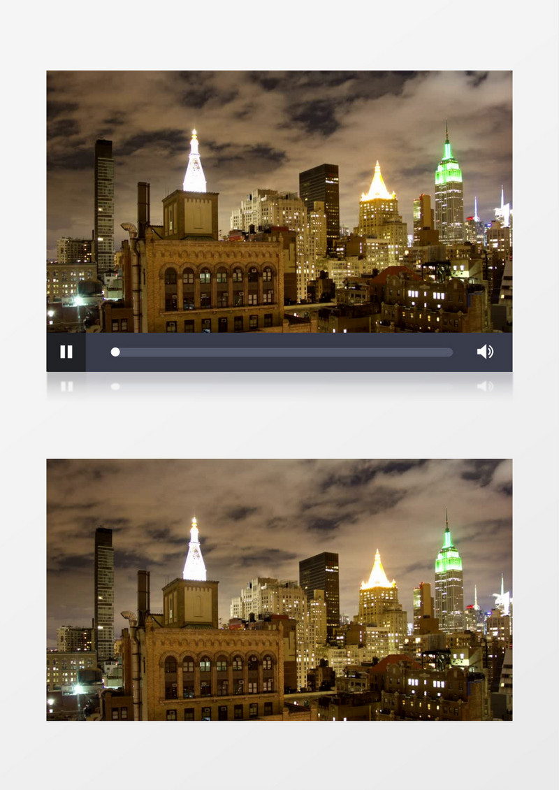 大气灯光西方城市航拍展示实拍视频
