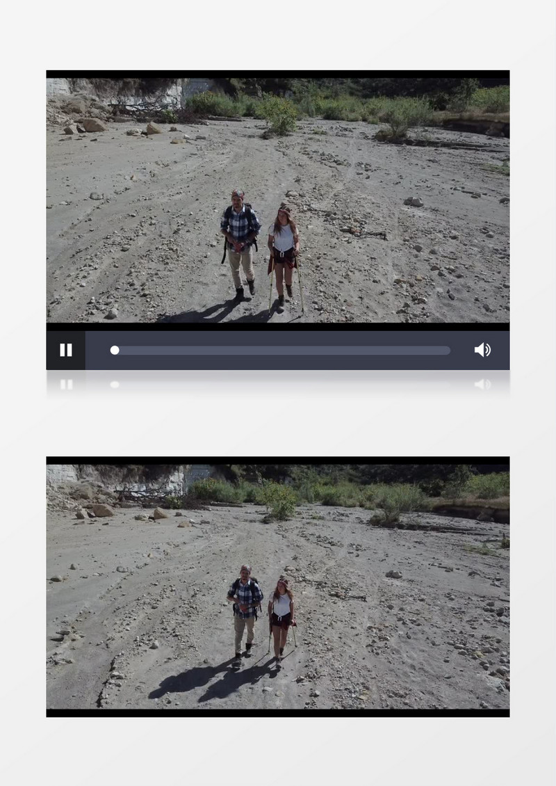 金发女人跟朋友在野外徒步实拍视频素材