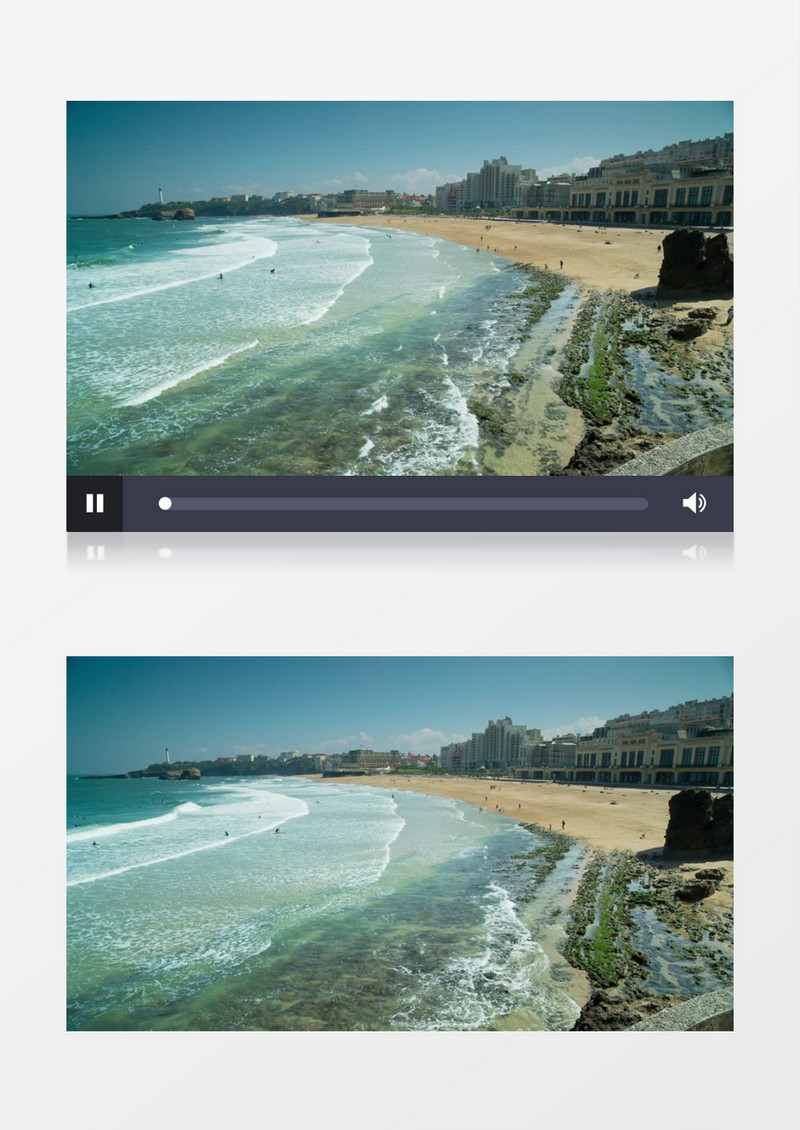 岸边海浪拍打沙滩风景实拍视频