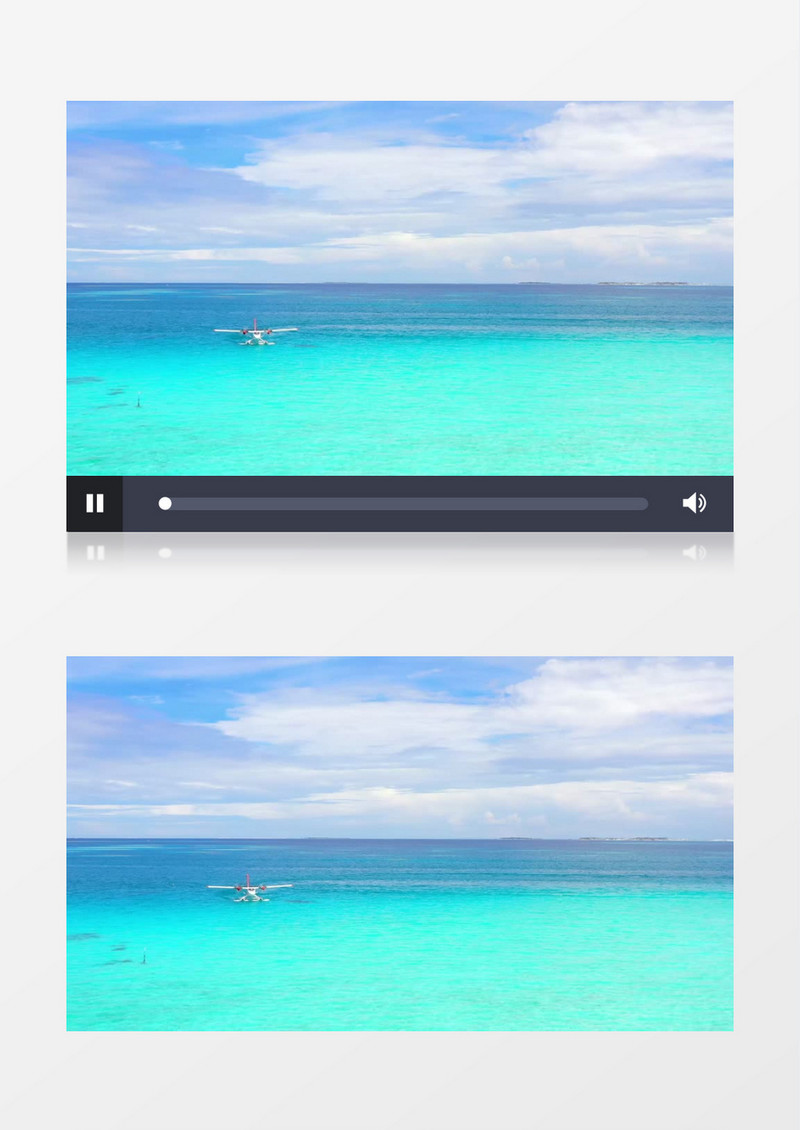海洋天堂直升飞机降落在海面实拍风景视频