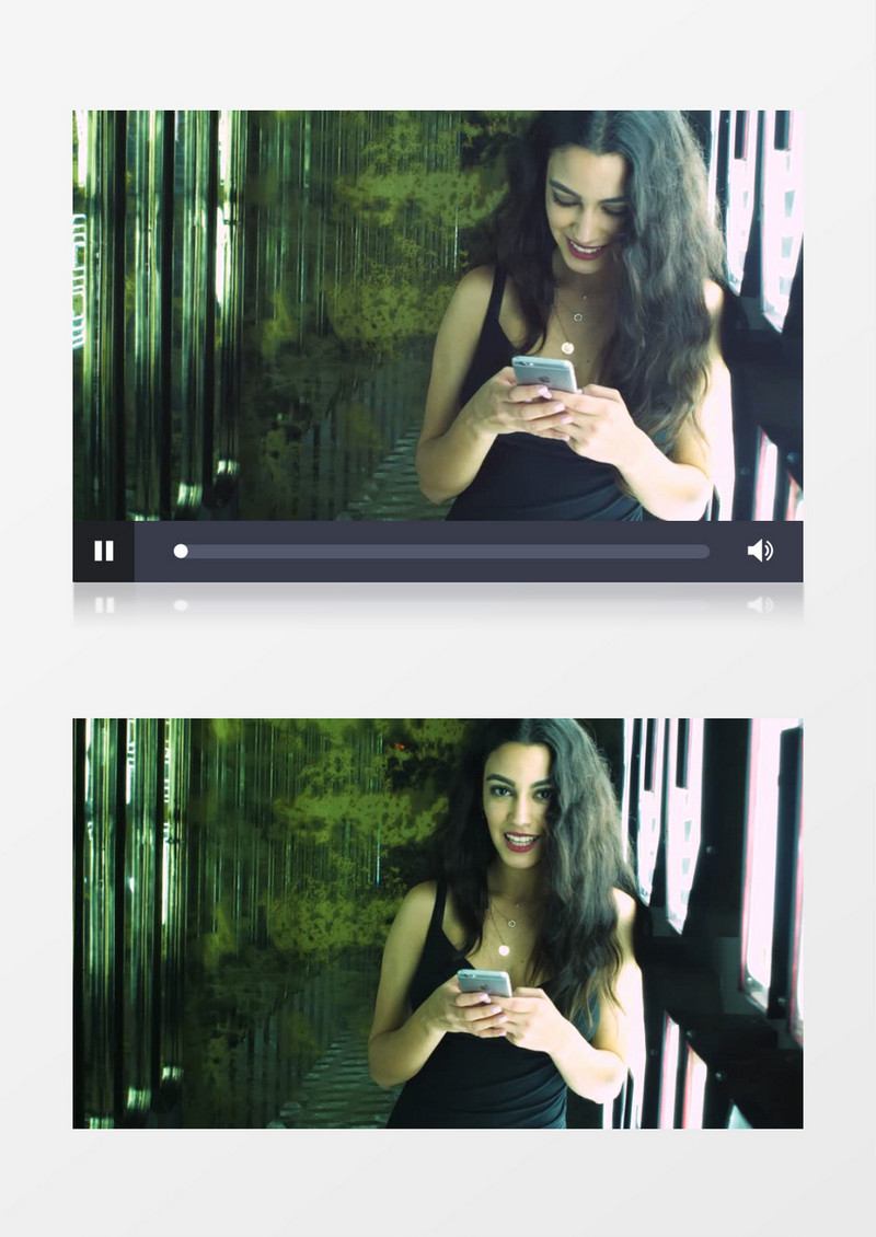 在玩手机的时髦女郎实拍视频素材