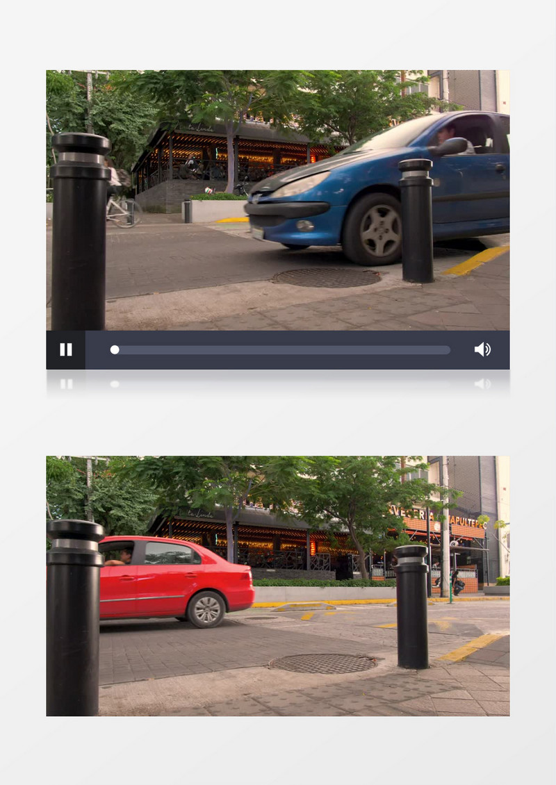 高清拍摄交通行人及骑自行车人士聚集的街角实拍视频素材
