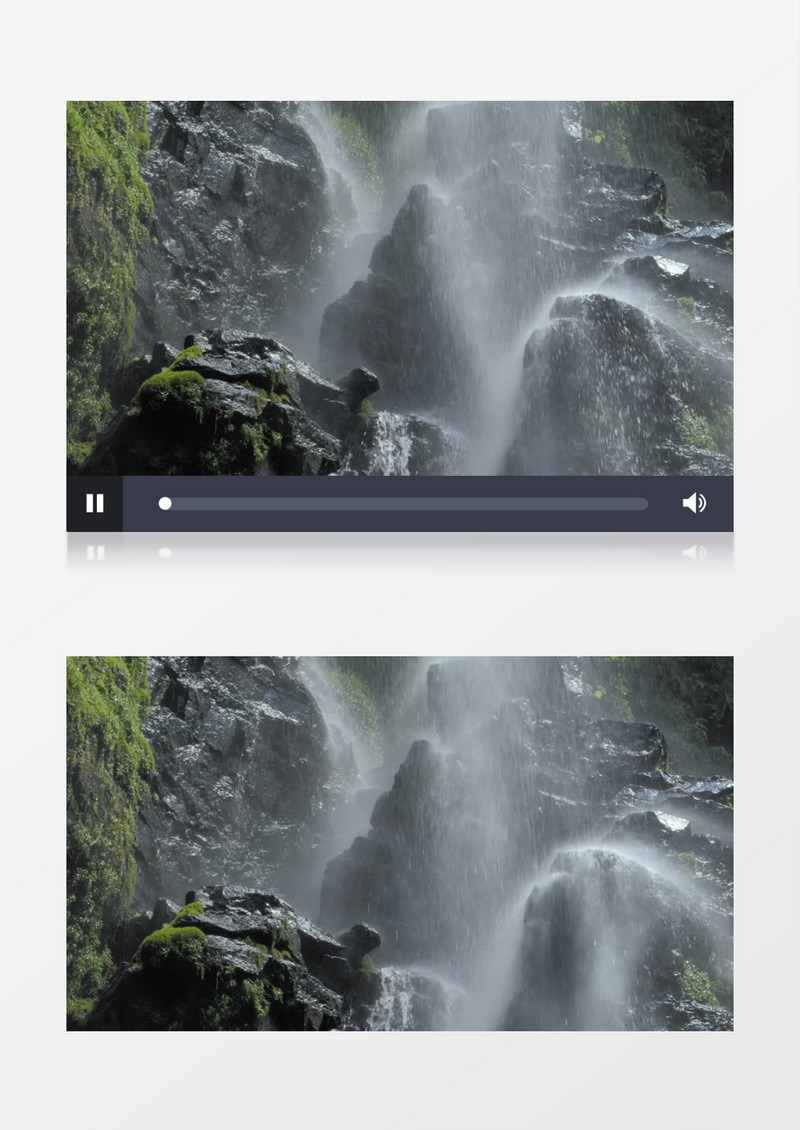 山涧瀑布流水景色实拍视频
