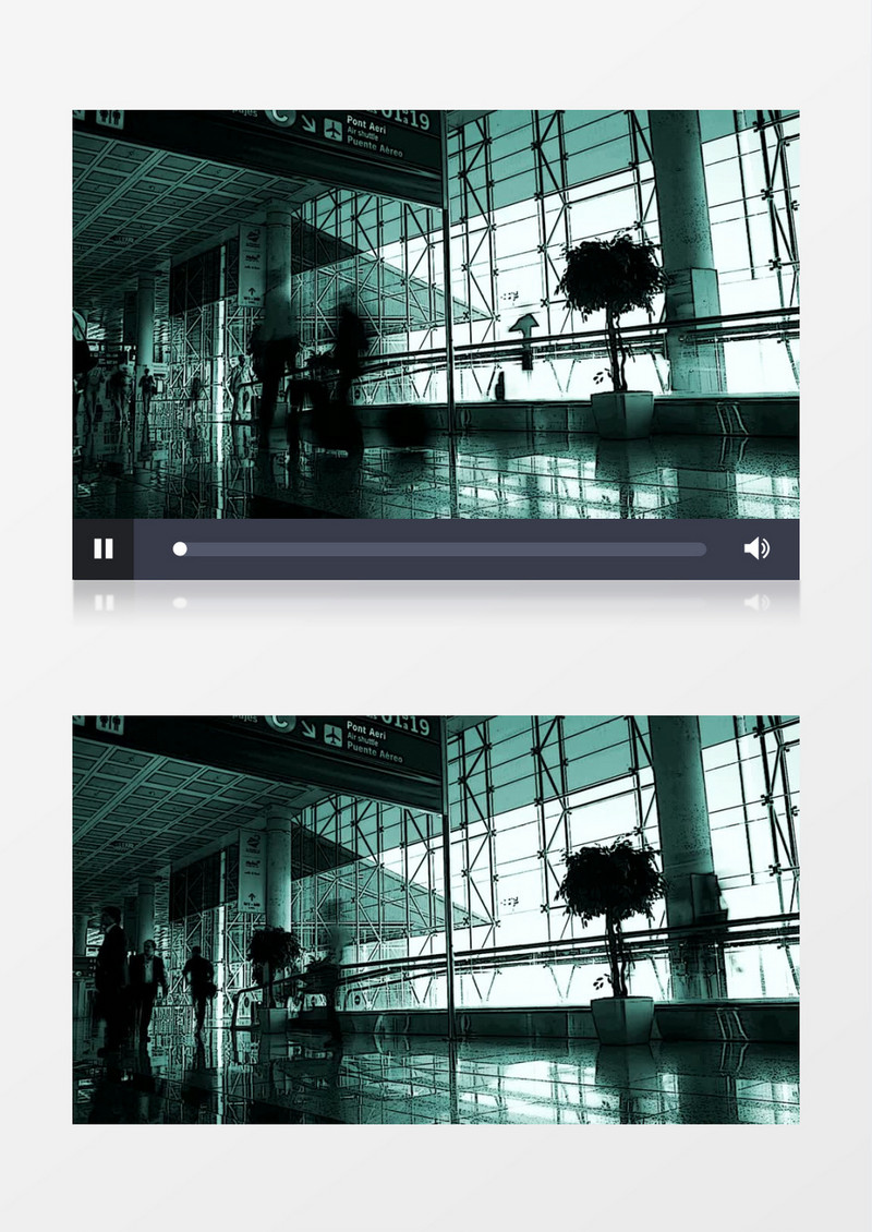 延时摄影人们快速走过机场走廊实拍视频素材