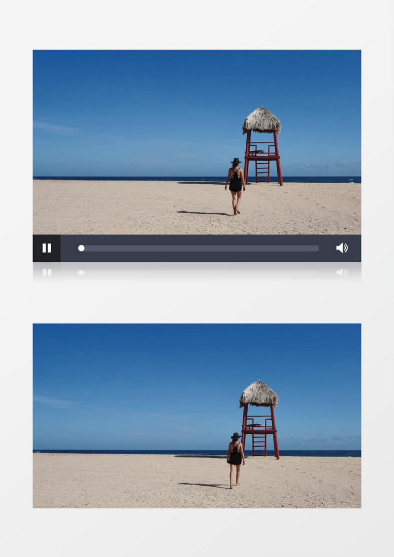美女赤脚走在海岸边实拍视频