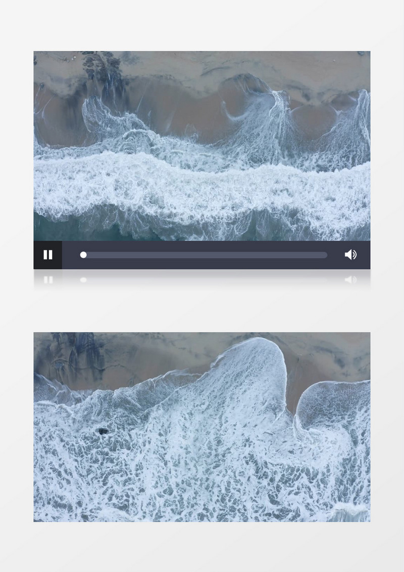 海浪一次次拍打在沙滩上实拍视频