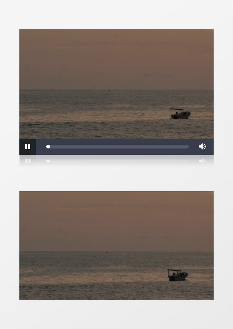 傍晚游船在海上漂泊实拍视频