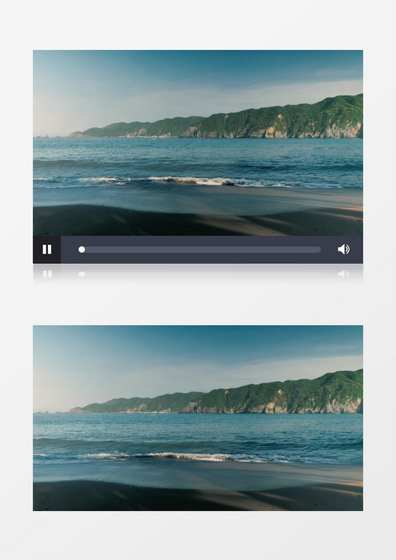 碧蓝唯美的海边海浪慢慢拍打沙滩实拍风景视频