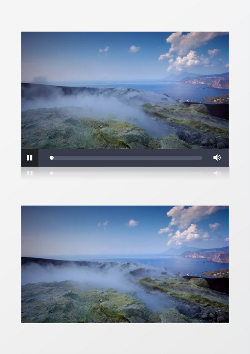 火山附近海域自然景观实拍视频