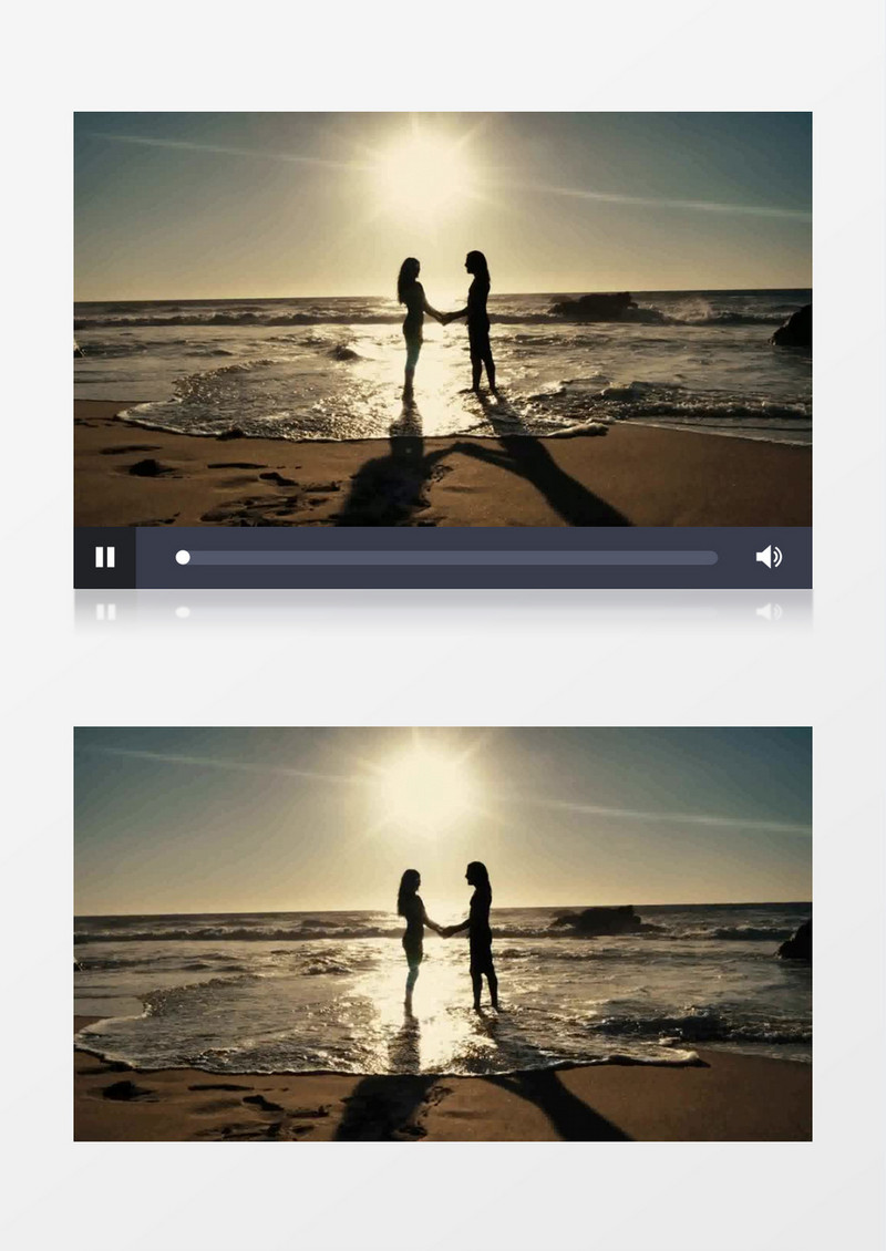 海滩情侣唯美漂亮风景实拍视频