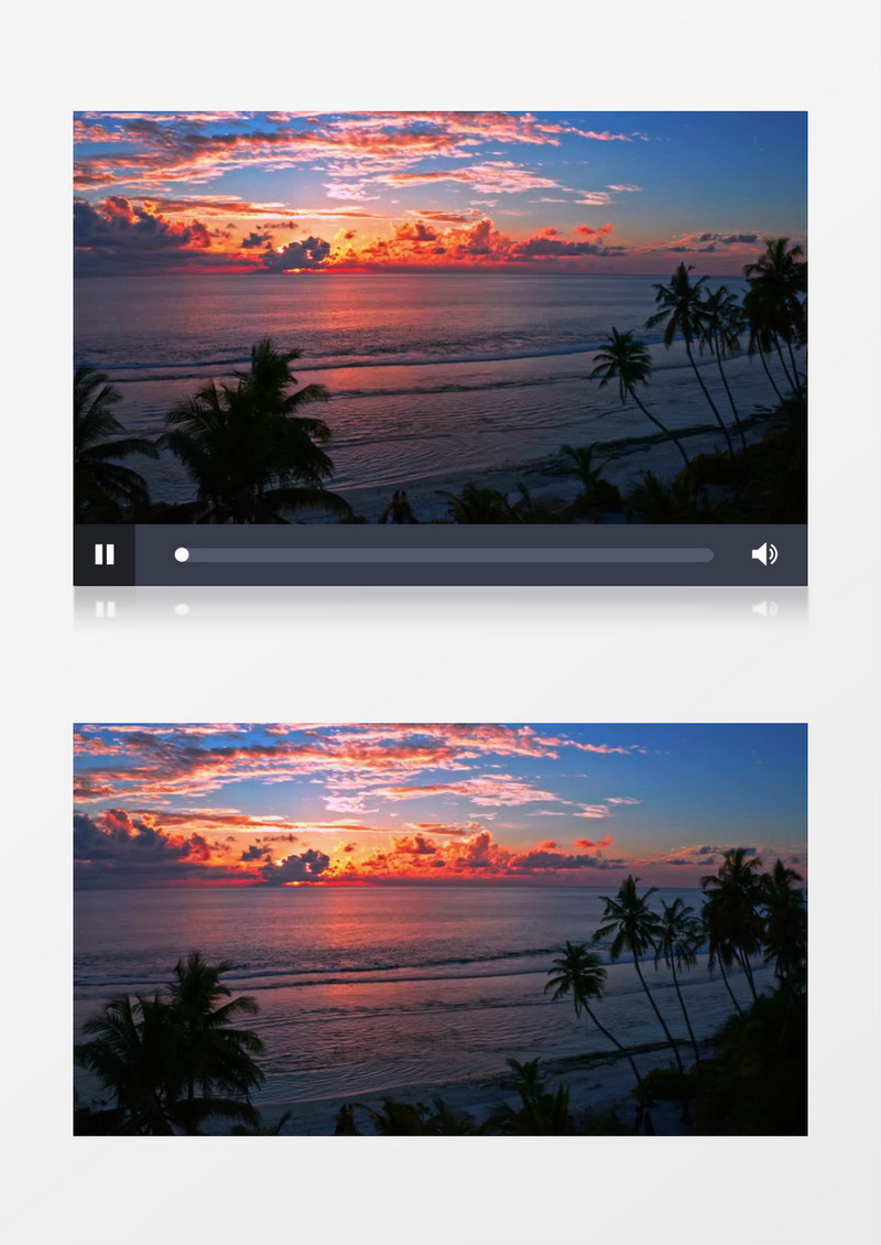 夕阳西下唯美海滩美景实拍视频