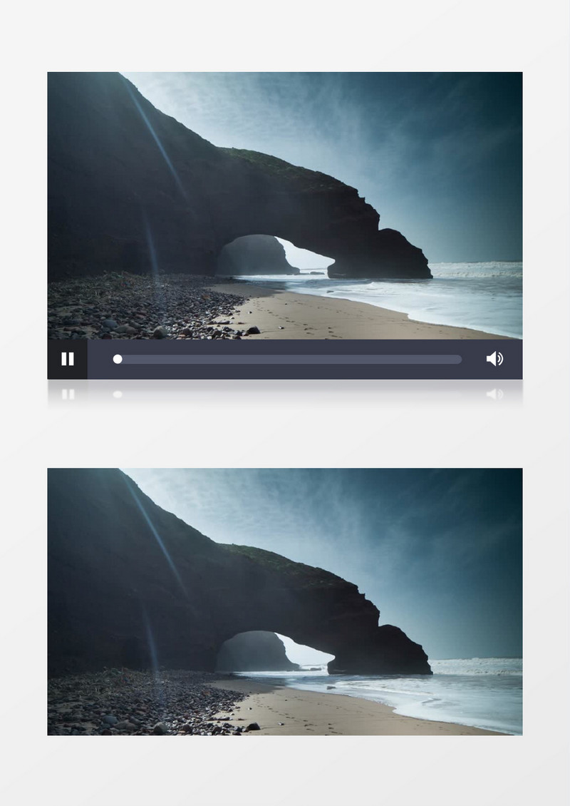 天堂海滩岩层美丽景色实拍视频