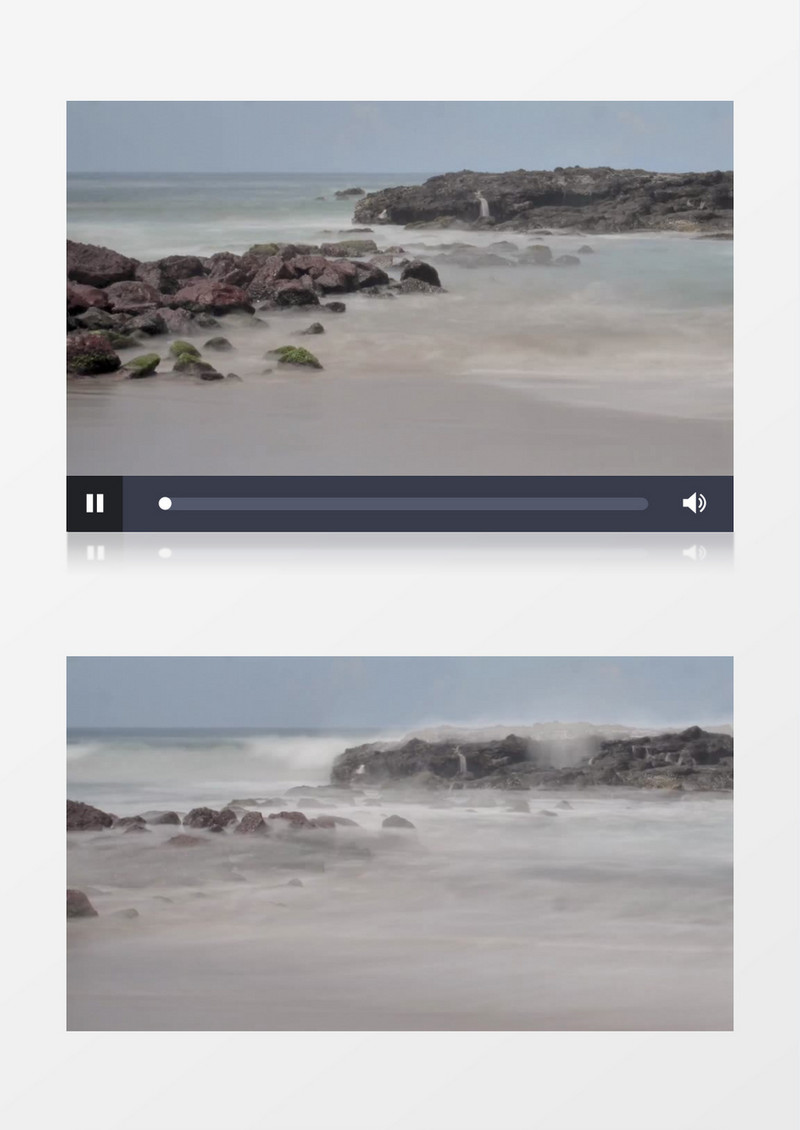 海浪撞击岩石实拍视频