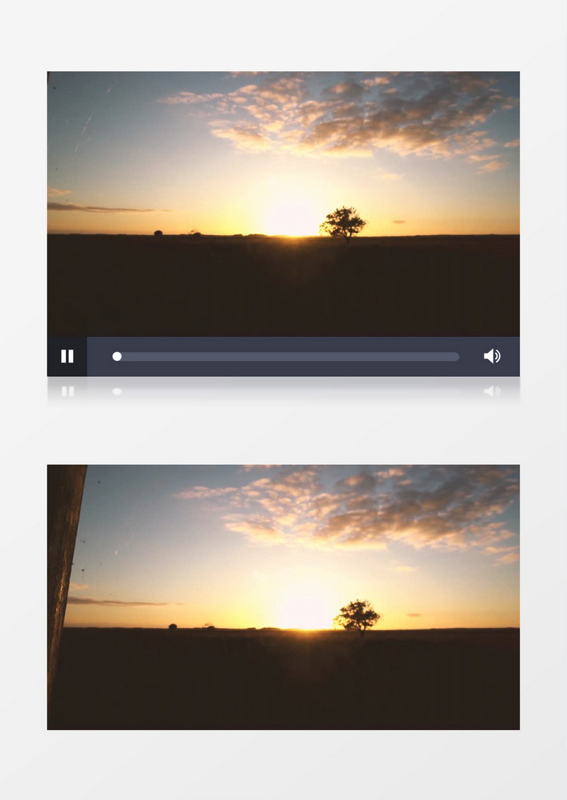 夕阳西下日落牧场实拍视频