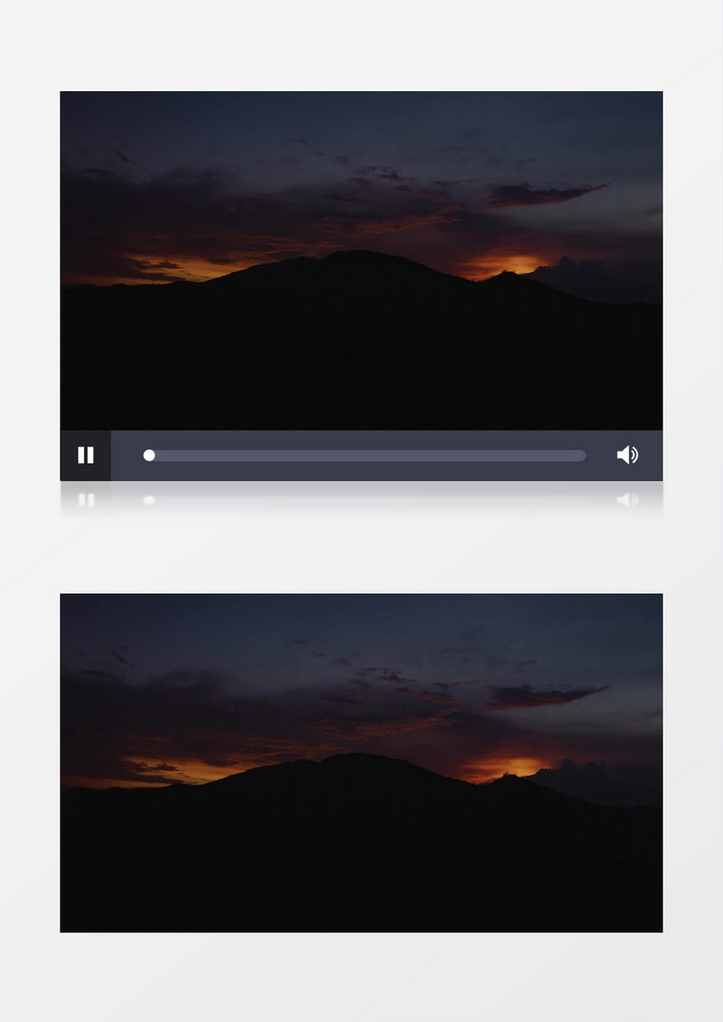 夕阳山背后轮廓美景实拍视频