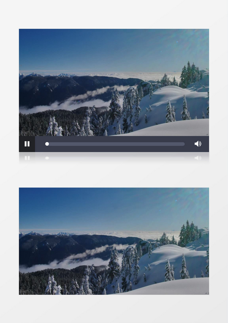 万里无云白雪皑皑的山峰自然风光实拍视频