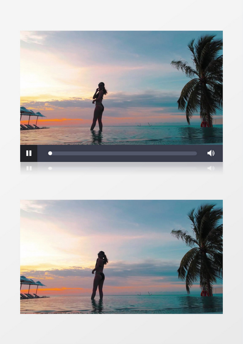 美女日出之时在海边做瑜伽实拍视频